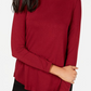 JM Collection Blusa feminina de gola alta vermelha tamanho pequeno pequeno