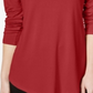 JM Collection Blusa feminina de gola alta vermelha tamanho pequeno pequeno