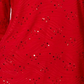 JM Collection Top jacquard feminino com detalhes em vermelho, tamanho pequeno e pequeno
