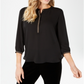 Blusa feminina plissada nas costas, preta, tamanho pequeno, coleção JM