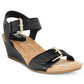 Sandálias femininas Giani Bernini Bryana Memory Foam Wedge, pretas, tamanho 9 W