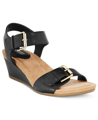 Giani Bernini Women's Bryana Memory Foam Wedge Sandals Black Size 9 W