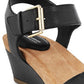 Sandálias femininas Giani Bernini Bryana Memory Foam Wedge, pretas, tamanho 9 W