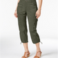 Calça Capri Cargo Feminina Estilo &amp; Co com Cós em Malha Verde Tamanho 16