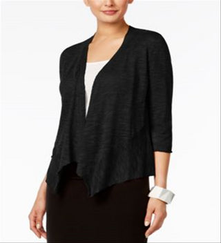 Cardigan drapeado de linho feminino Alfani, preto, tamanho XX-G