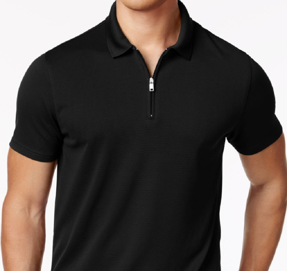 Polo Alfani Masculino Ottoman com Zíper Preto