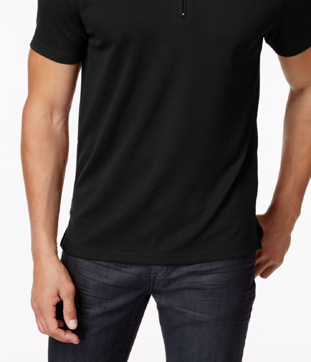 Polo Alfani Masculino Ottoman com Zíper Preto