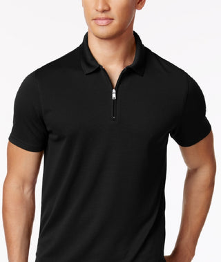 Polo Alfani Masculino Ottoman com Zíper Preto