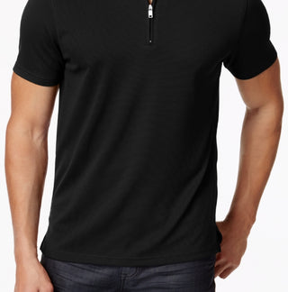 Polo Alfani Masculino Ottoman com Zíper Preto