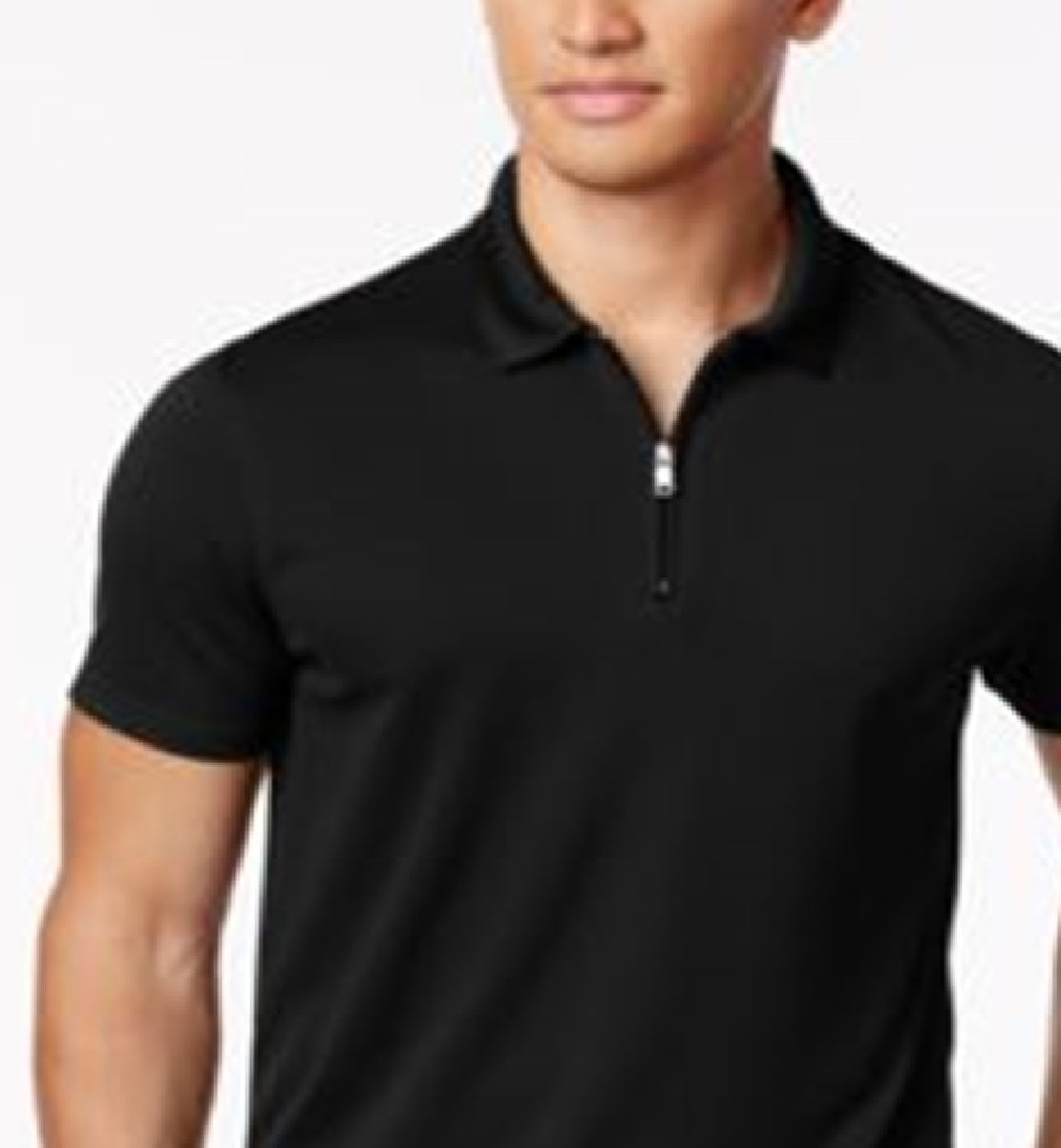 Polo Alfani Masculino Ottoman com Zíper Preto Tamanho XX-G