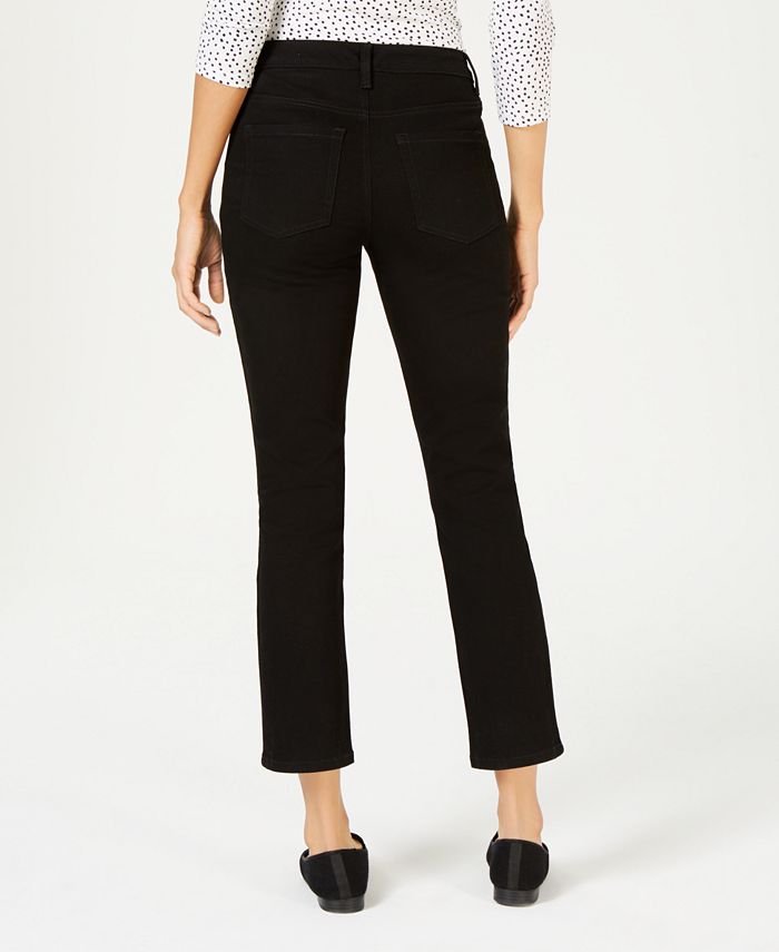 Calça jeans reta feminina Charter Club, preta, tamanho 10