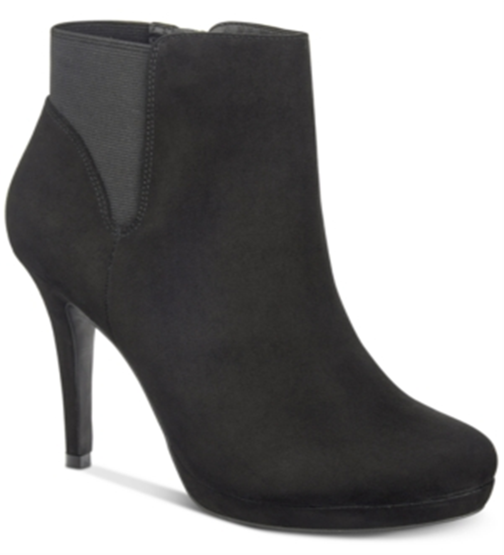 Botas femininas Thalia Sodi Briea com bico amendoado e salto alto, pretas, tamanho 11