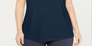 Blusa plus size sem mangas feminina Charter Club, azul, tamanho 1X