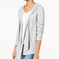 Cardigan feminino com capuz e frente aberta da INC International Concepts, cinza, tamanho extragrande