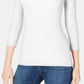 Blusa canelada feminina INC International Concepts, branca, tamanho médio