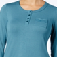 Túnica de dormir com acabamento em renda Alfani feminina, azul, tamanho pequeno