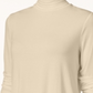 Blusa feminina de gola alta JM Collection, marrom, tamanho pequeno
