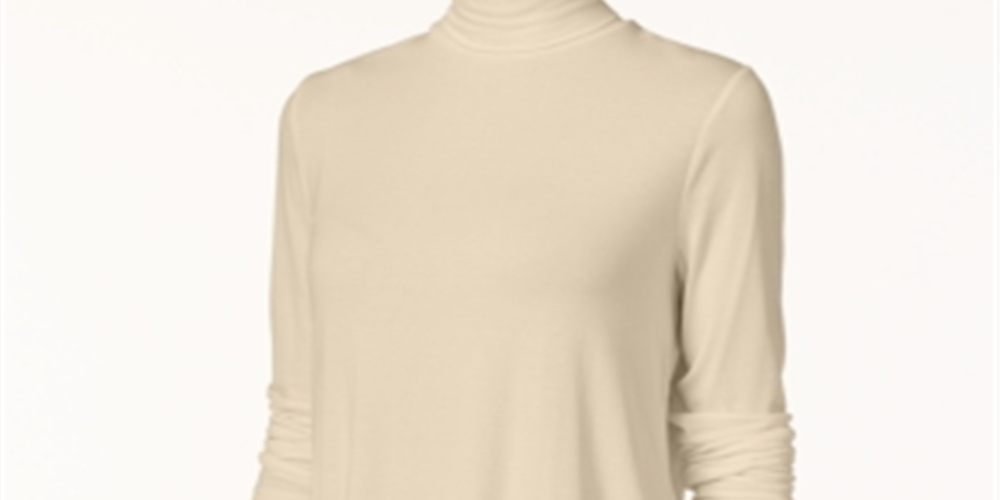 Blusa feminina de gola alta JM Collection, marrom, tamanho pequeno