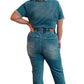 Judy Blue - Sylvia Short Sleeve Denim Jumpsuit - Plus