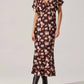Astr - Talyha Floral Satin V-neck Dress