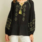 Entro - Tassel Tie Peasant Blouse