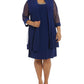 Vestido e jaqueta femininos R &amp; M Richards, azul, tamanho 16W