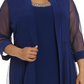 Vestido e jaqueta femininos R &amp; M Richards, azul, tamanho 16W