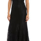 Vestido de renda ombro a ombro feminino R &amp; M Richards, preto, tamanho 8, pequeno