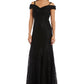 Vestido de renda ombro a ombro feminino R &amp; M Richards, preto, tamanho 14, pequeno