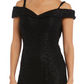 Vestido de renda ombro a ombro feminino R &amp; M Richards, preto, tamanho 14, pequeno