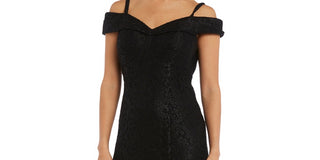 Vestido de renda ombro a ombro feminino R &amp; M Richards, preto, tamanho 14, pequeno