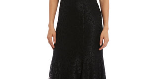 Vestido de renda ombro a ombro feminino R &amp; M Richards, preto, tamanho 14, pequeno