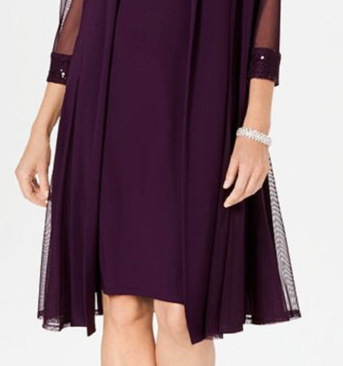 Jaqueta e vestido feminino R &amp; M Richards roxo tamanho 4 pequeno