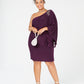 Vestido feminino Morgan &amp; Company Plus One Shoulder Roxo Tamanho 16W
