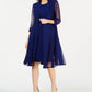 Vestido e jaqueta Duster femininos R &amp; M Richards, azul, tamanho 8