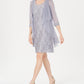 Vestido e jaqueta R &amp; M Richards feminino com bainha de renda, cinza, tamanho 12