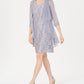 Vestido e jaqueta R &amp; M Richards feminino com bainha de renda, cinza, tamanho 14