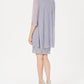 Vestido e jaqueta R &amp; M Richards feminino com bainha de renda, cinza, tamanho 14