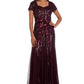 Vestido feminino R &amp; M Richards com cinto e lantejoulas, roxo, tamanho 14