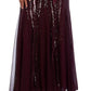 Vestido feminino R &amp; M Richards com cinto e lantejoulas, roxo, tamanho 14