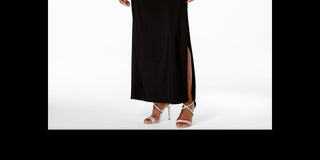 Vestido feminino R &amp; M Richards com ombros descobertos, cinza, tamanho 8
