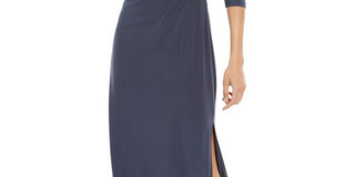 Vestido feminino R &amp; M Richards com ombros descobertos, cinza, tamanho 8