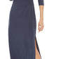 Vestido feminino R &amp; M Richards com ombros descobertos, cinza, tamanho 14