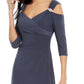 Vestido feminino R &amp; M Richards com ombros descobertos, cinza, tamanho 14