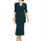 Jaqueta curta feminina R &amp; M Richards e vestido com babados, verde, tamanho 8