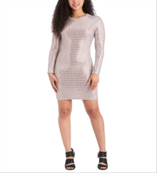 Vestido Bodycon Júnior Metálico Morgan &amp; Company Marrom Tamanho P