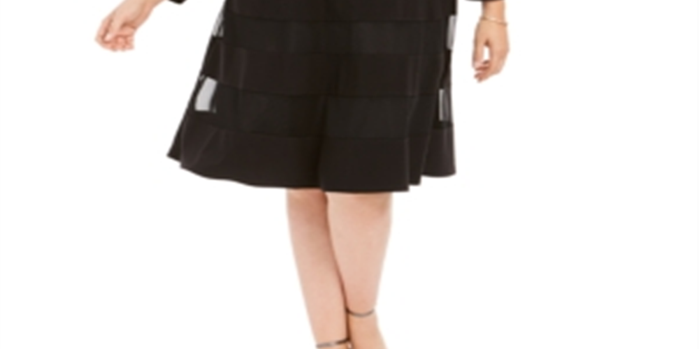 Vestido de festa e coquetel com decote em V da R&amp;M Richards, preto, tamanho 20W