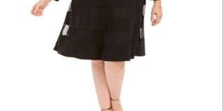 R&M Richards Women's V Neck Illusion Cocktail And Party Dress Black Size 20W