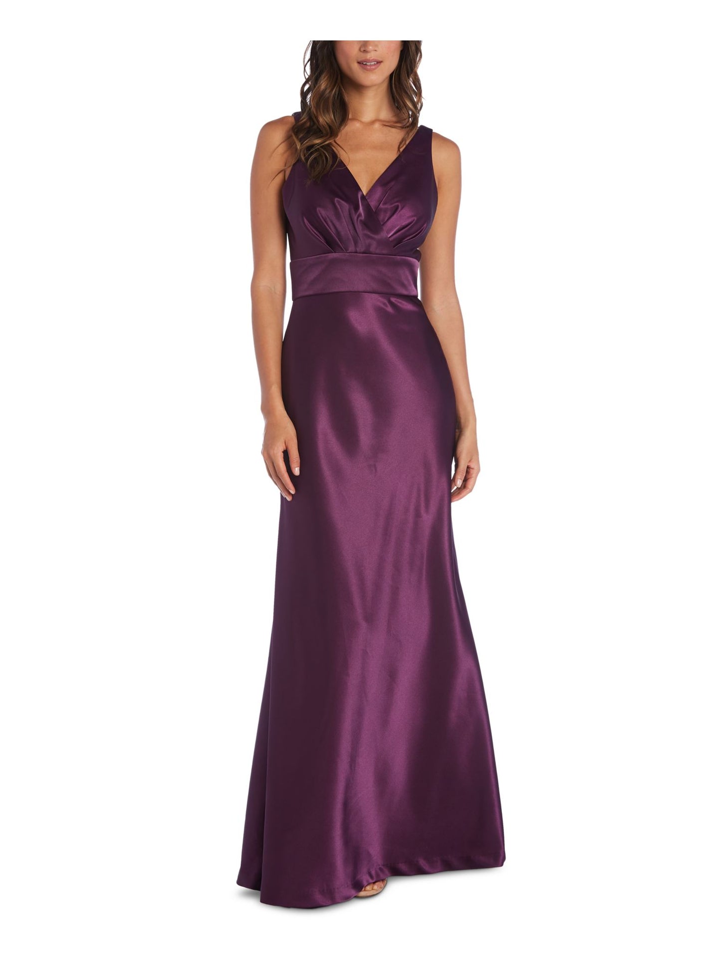 Vestido de cetim feminino Nightway, roxo, tamanho 12