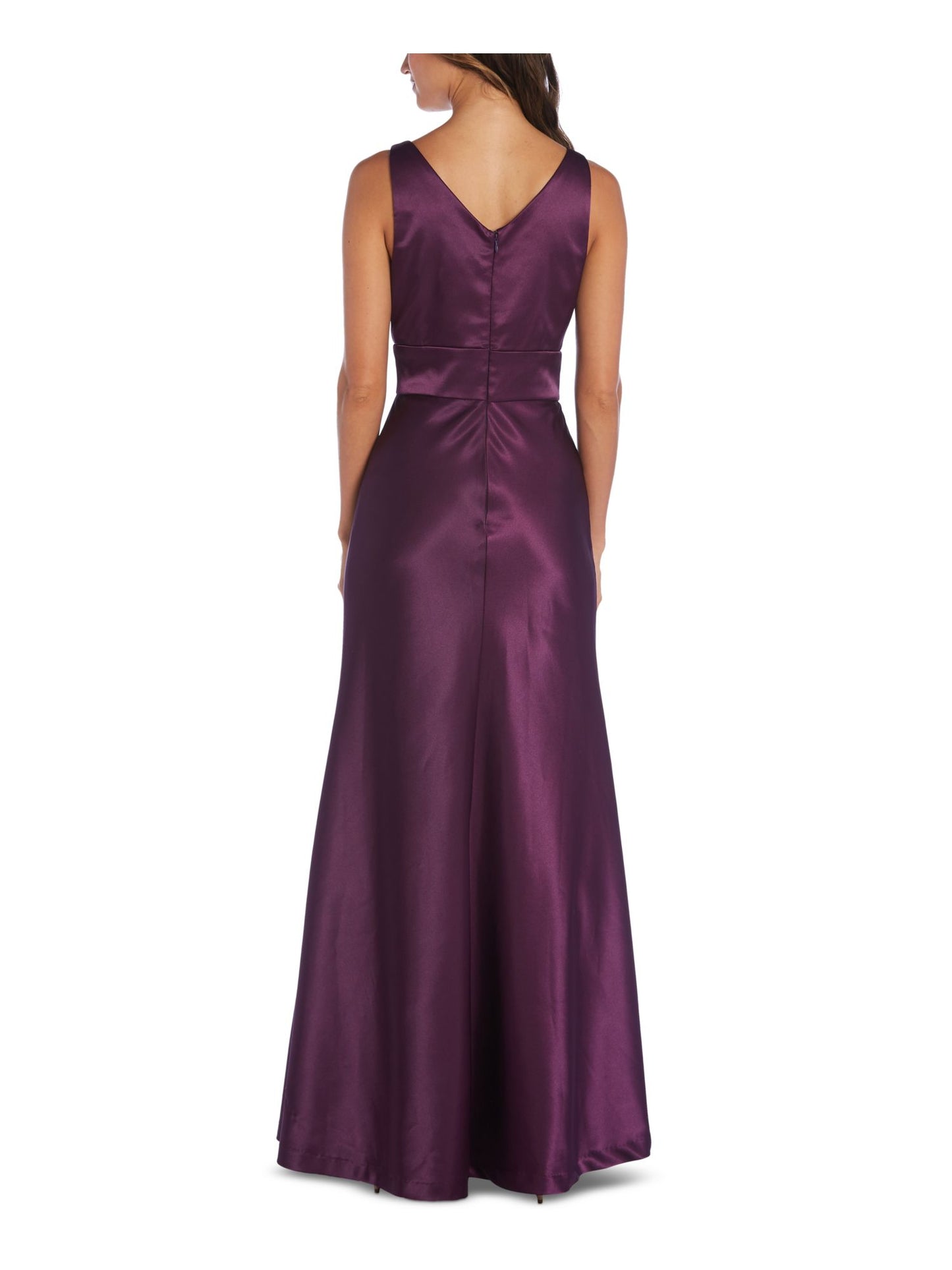 Vestido de cetim feminino Nightway, roxo, tamanho 12